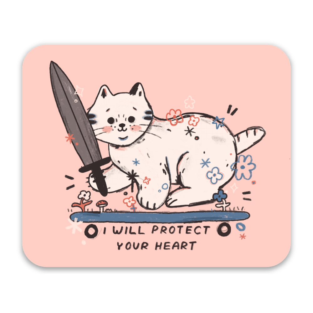 I Will Protect Your Heart Cat Vinyl Sticker Decal