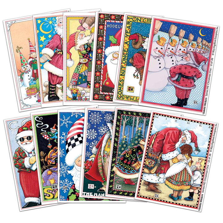 Mary Engelbreit's Christmas Santa Vinyl Sticker Decals Tin