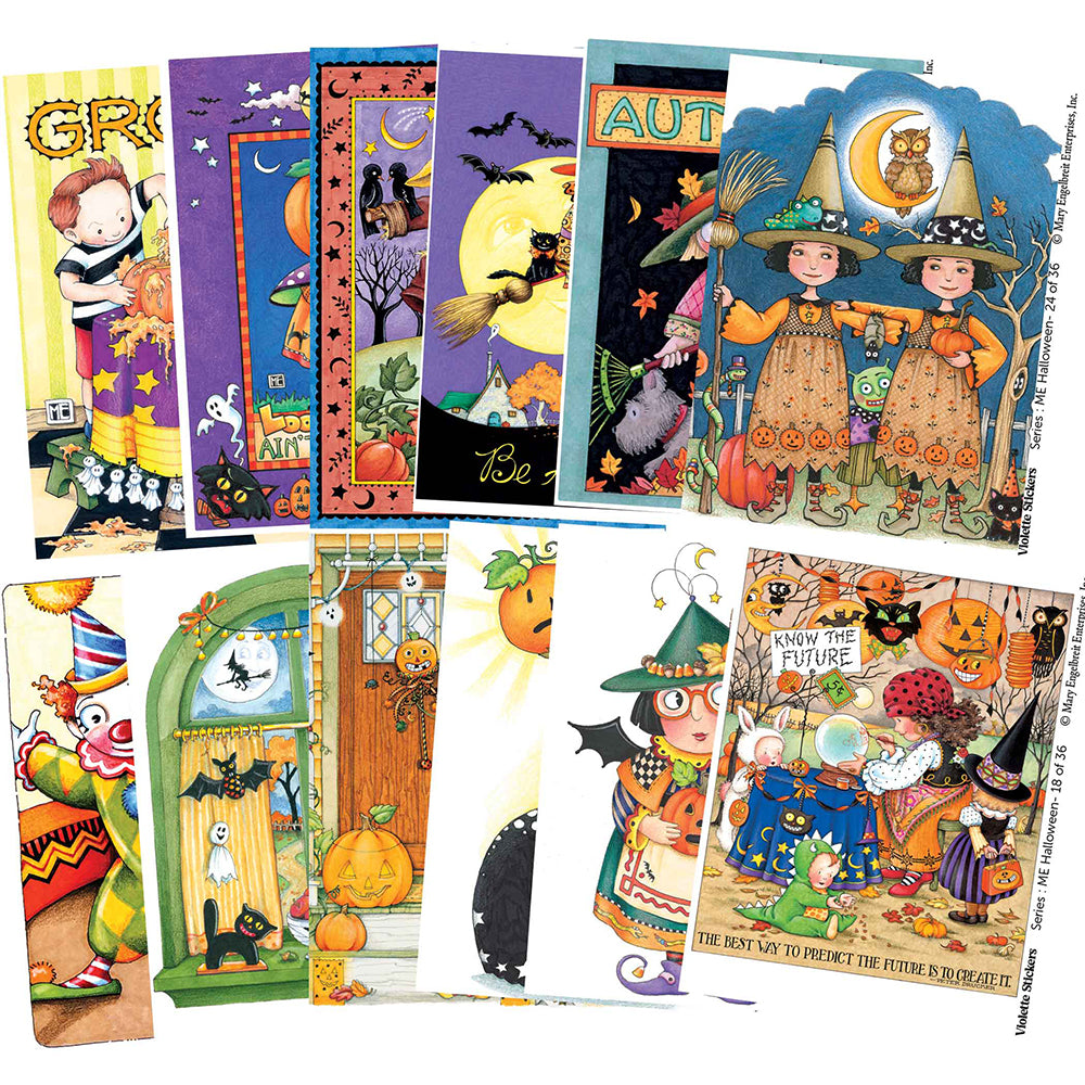 Mary Engelbreit's Halloween Gross Vinyl Sticker Decals Tin