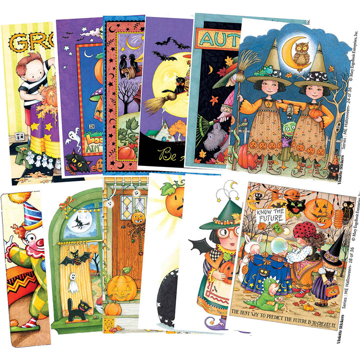 Mary Engelbreit's Halloween Gross Vinyl Sticker Decals Tin