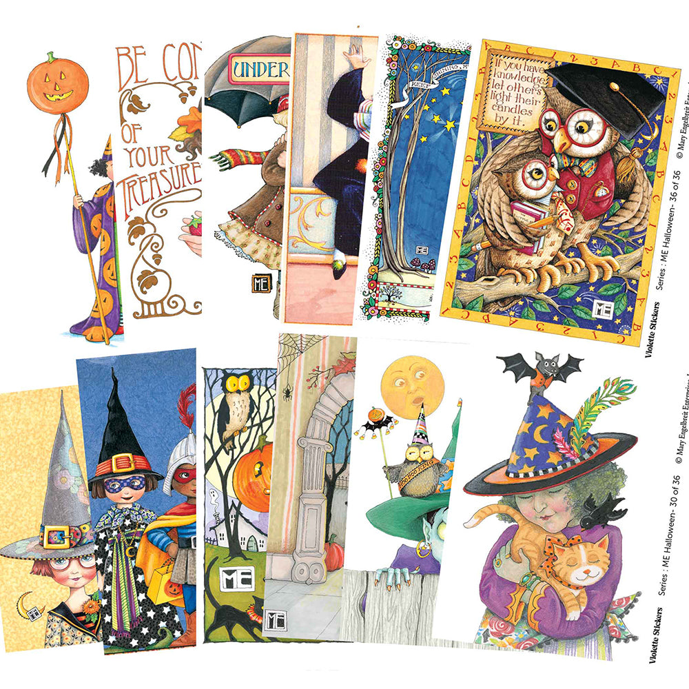 Mary Engelbreit's Halloween Treater Vinyl Sticker Decals Tin