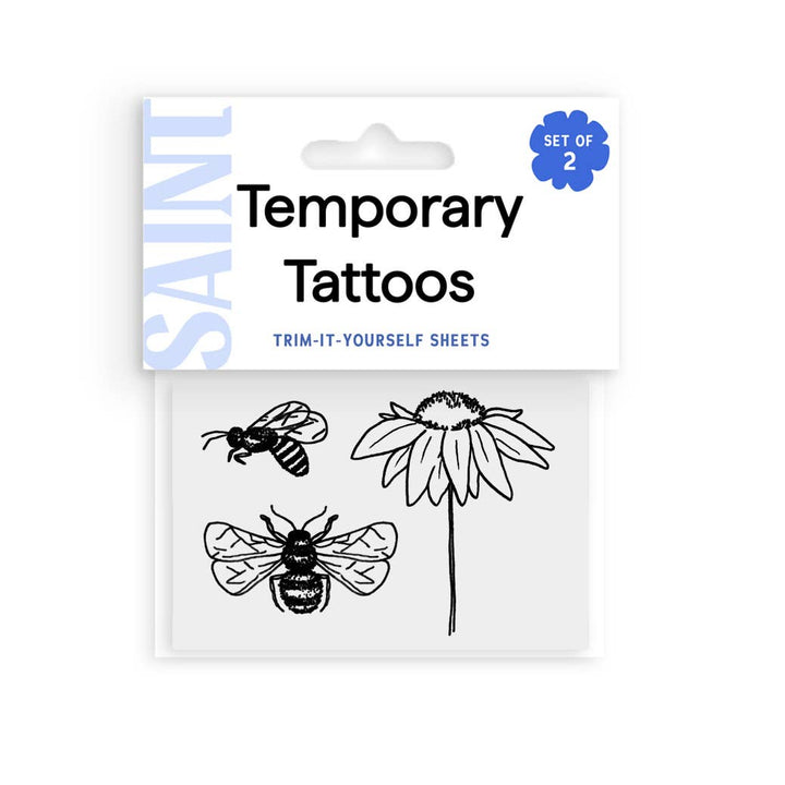 Coneflower And Honeybees Temporary Tattoos