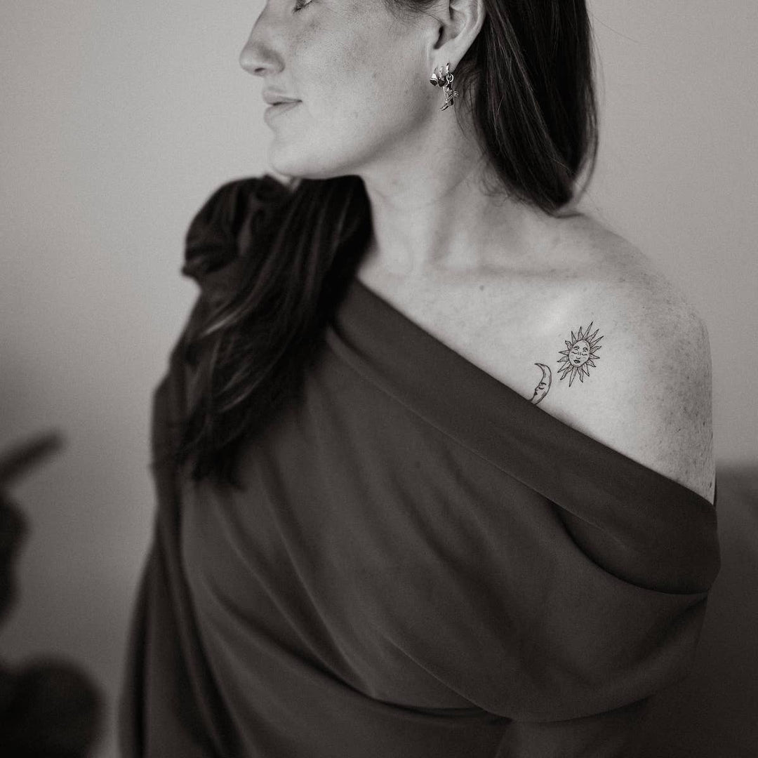 Sun And Moon Temporary Tattoos