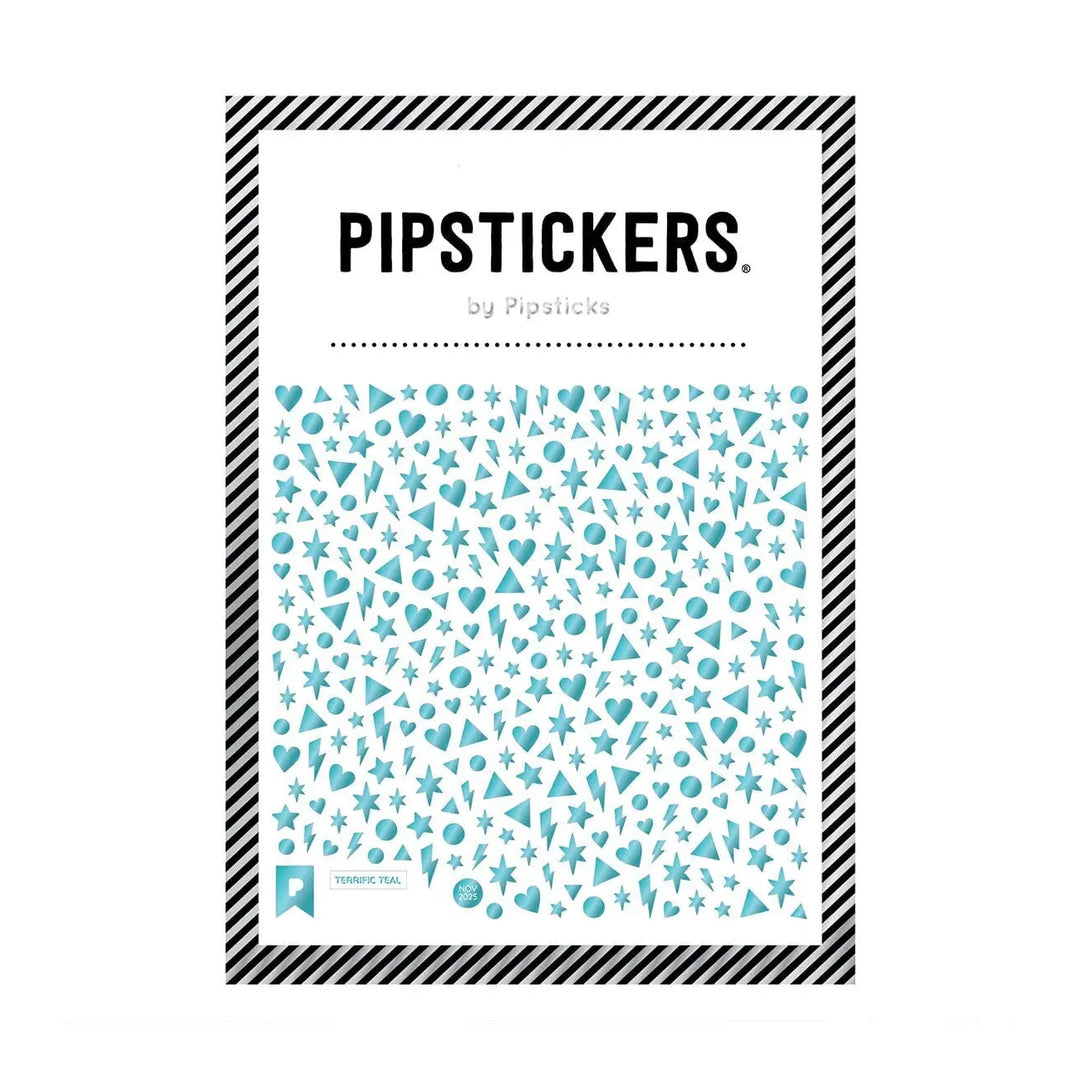 Terrific Teal Shapes Foil Stickers