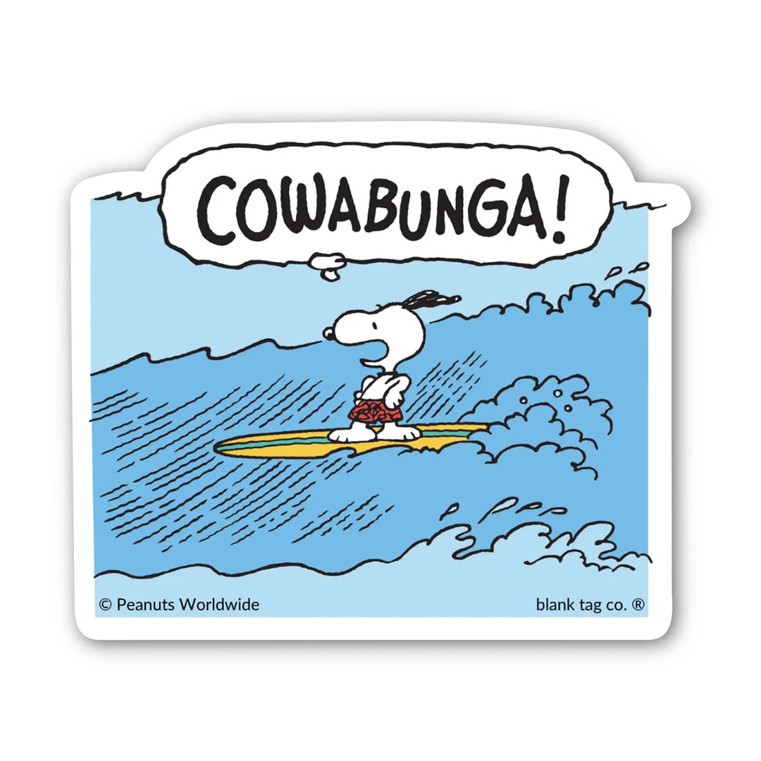 The Peanuts Cowabunga Snoopy Vinyl Sticker Decal