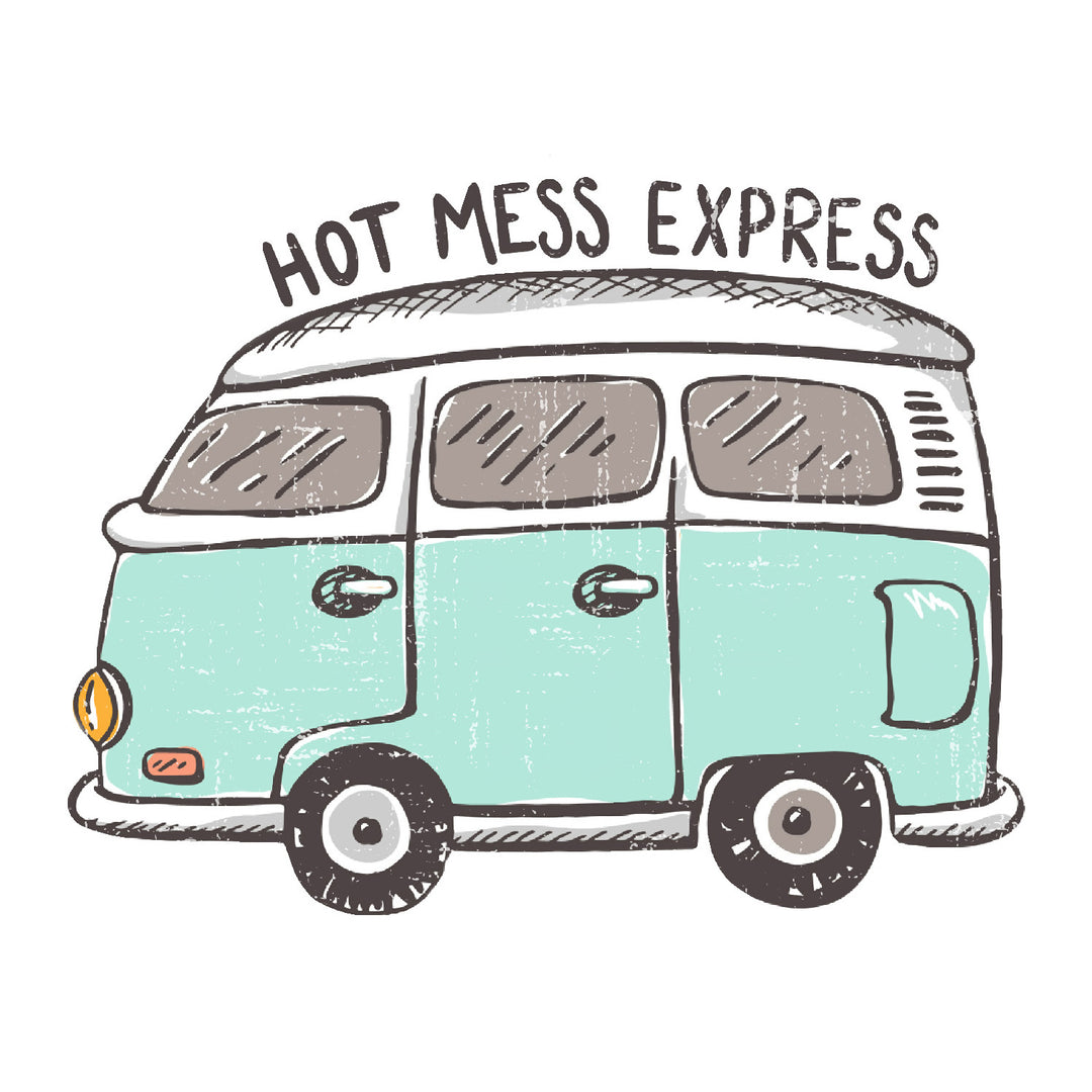 Hot Mess Teal Van Vinyl Sticker Decal