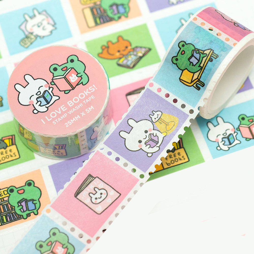 I Love Books Stamp Washi Tape