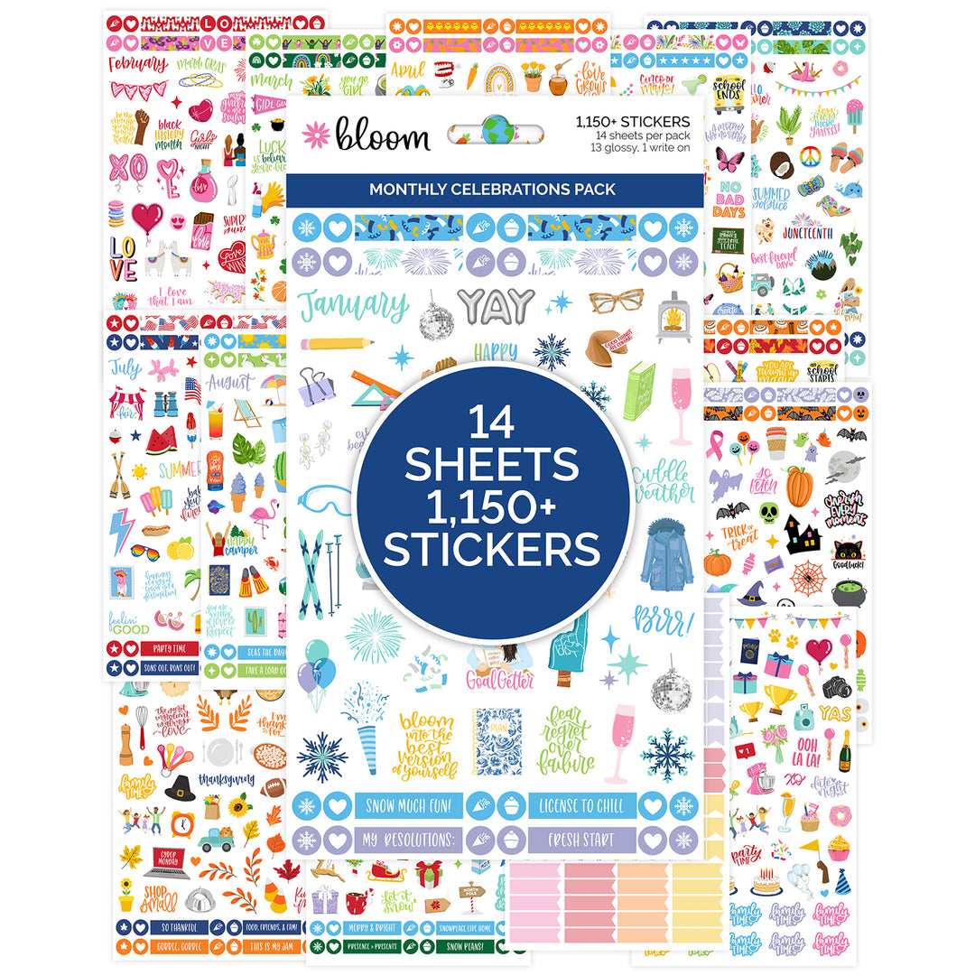 Account Stickers Set Monthly Celebrations Planner Stickers Pack – Sticker Planet