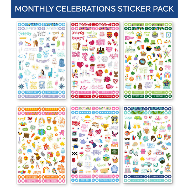 Monthly Celebrations Planner Stickers Pack