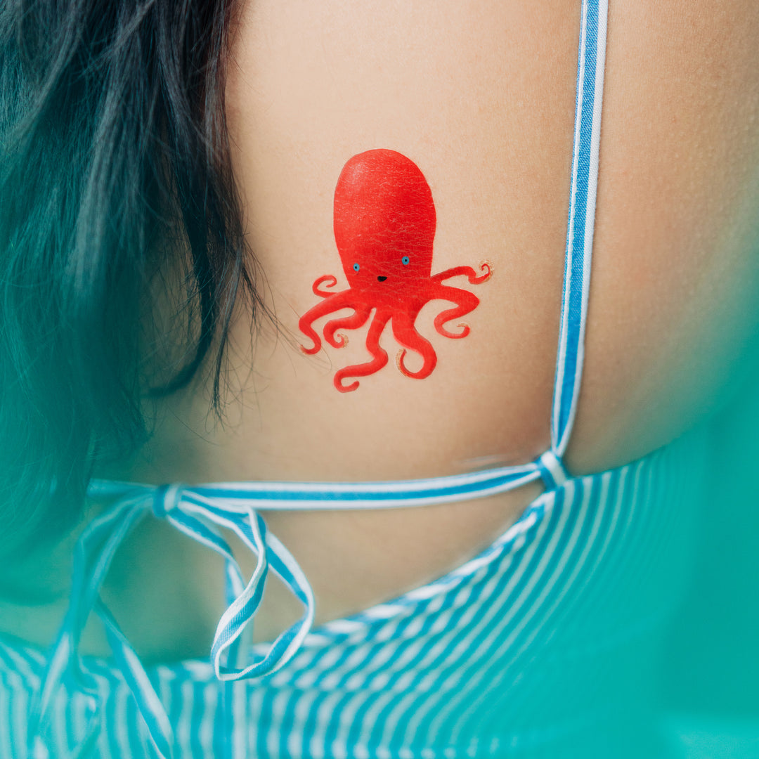 Ruby Octopus Tattly Temporary Tattoos