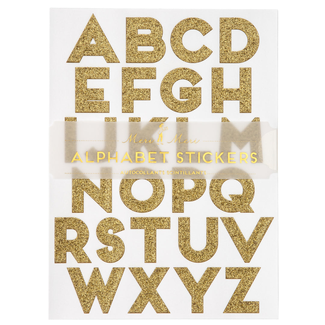 Gold Glitter Alphabet Sticker Pack