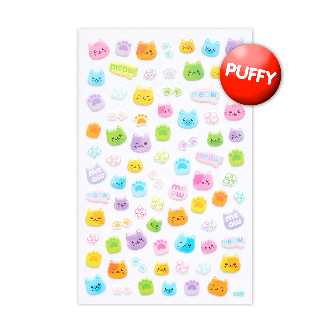 Colorful Cats Itsy Bitsy Puffy Stickers