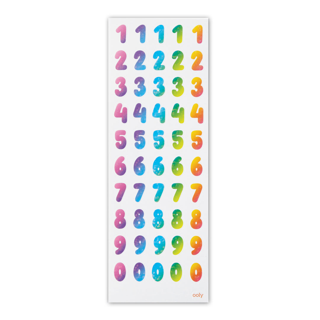 Rainbow Numbers Stickers