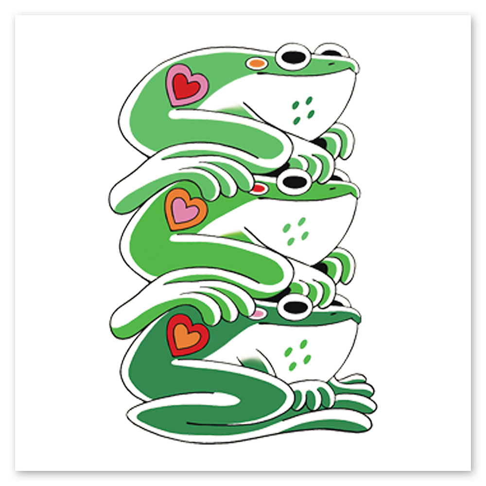 Frog Stack Temporary Tattoo