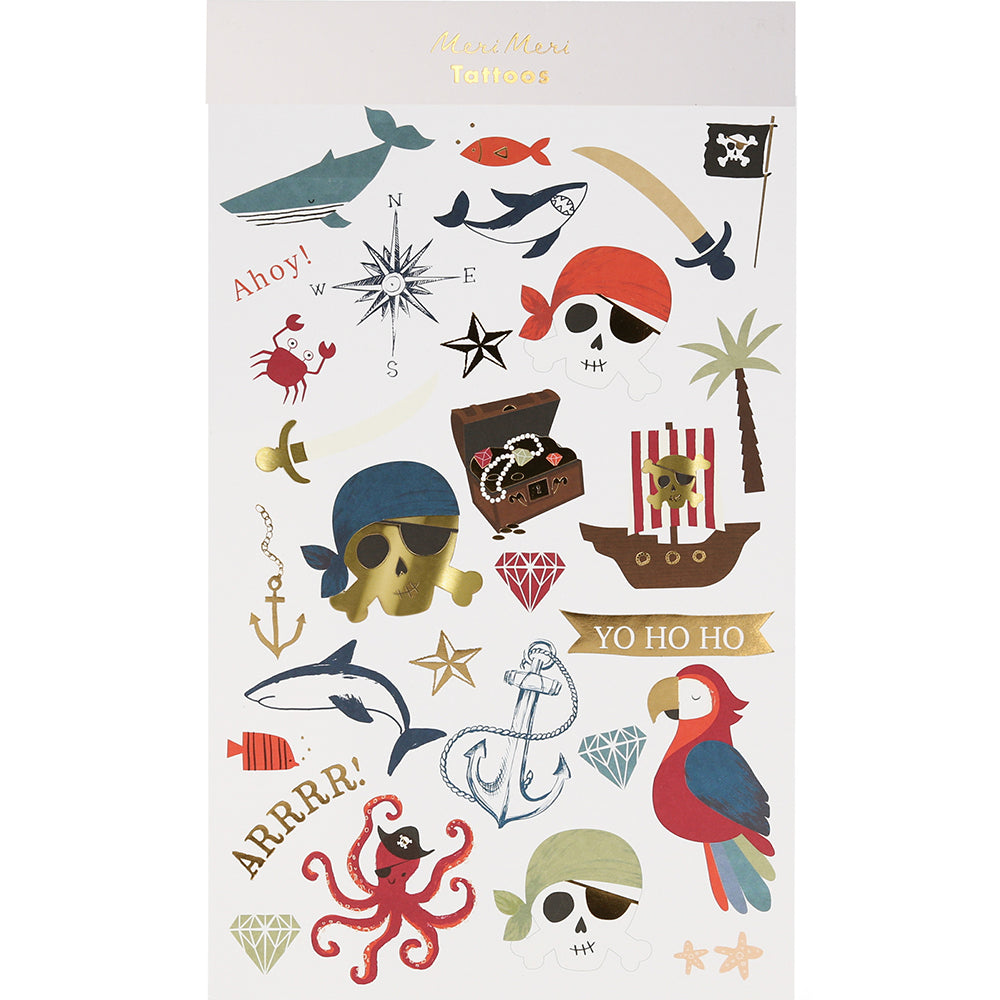 Pirates Temporary Tattoo Sheets