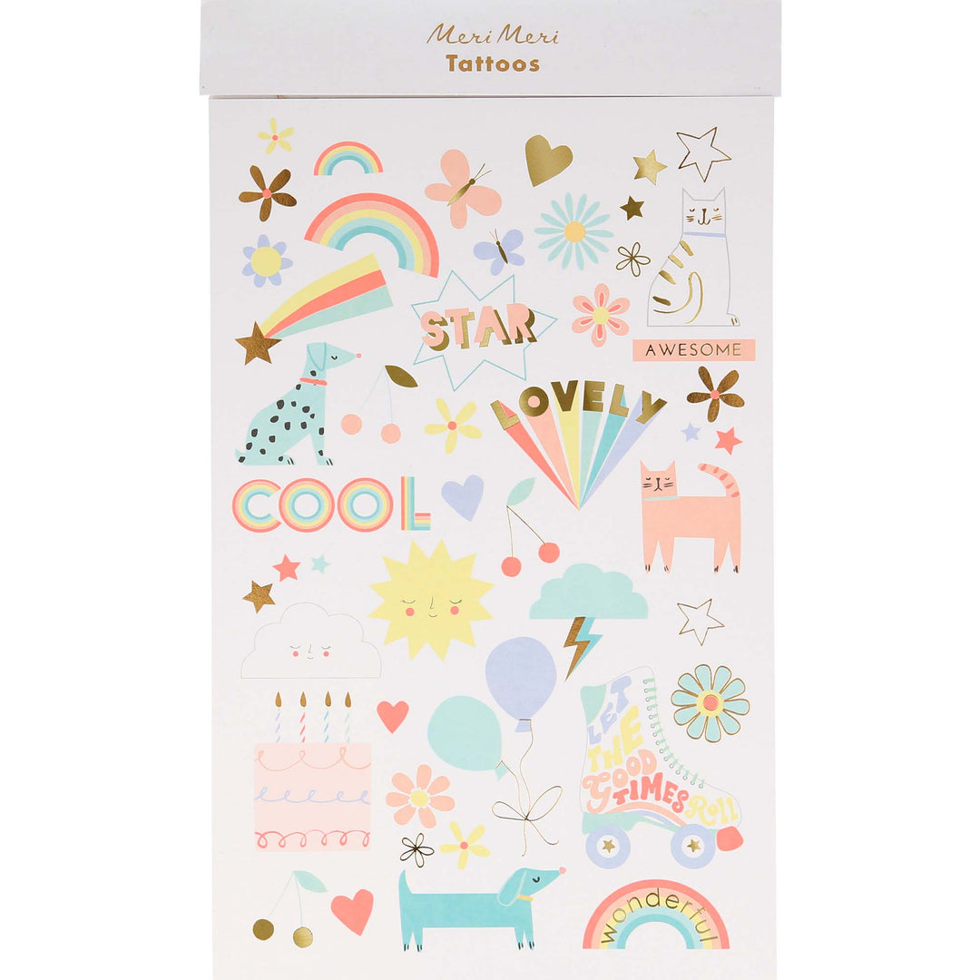 Fun Icon Temporary Tattoo Sheets