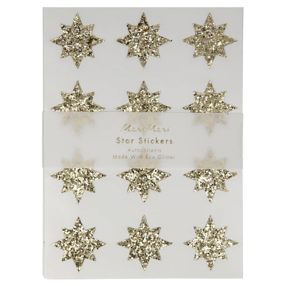 Glitter Gold Eco Star Sticker Pack
