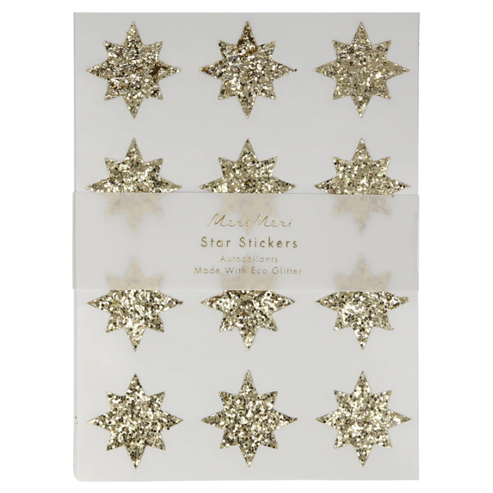 Glitter Gold Eco Star Sticker Pack – Sticker Planet