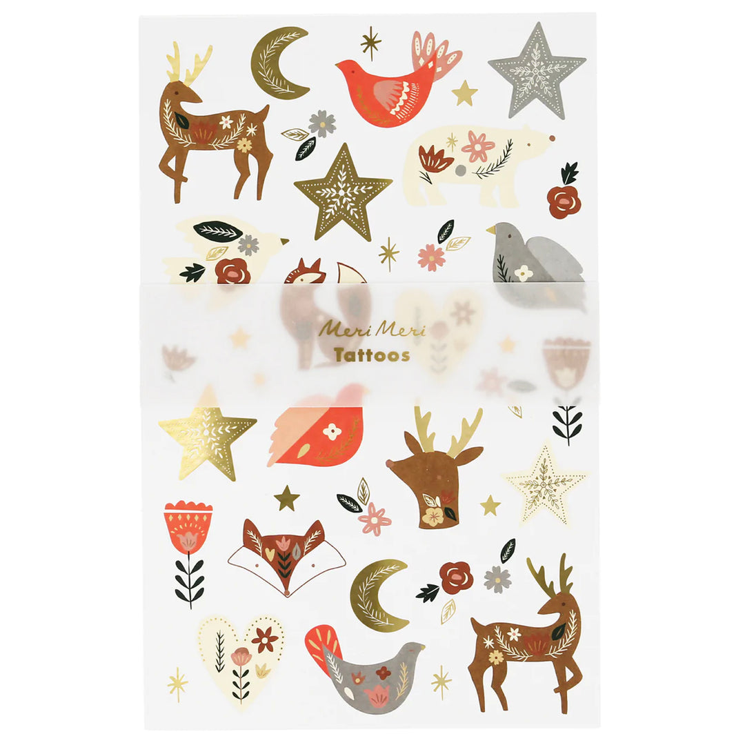 Folk Woodland Temporary Tattoo Sheets