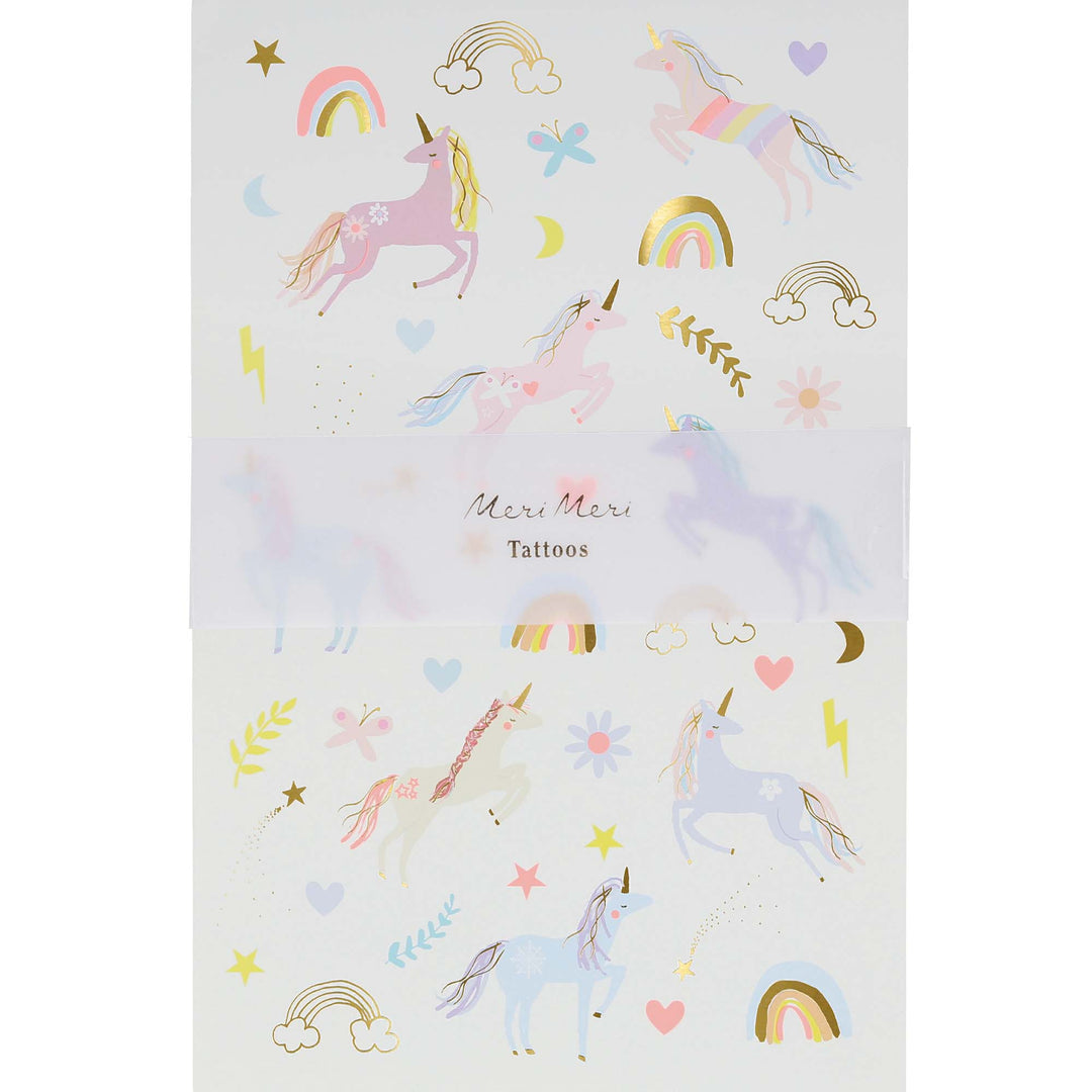 Unicorns Temporary Tattoo Sheets