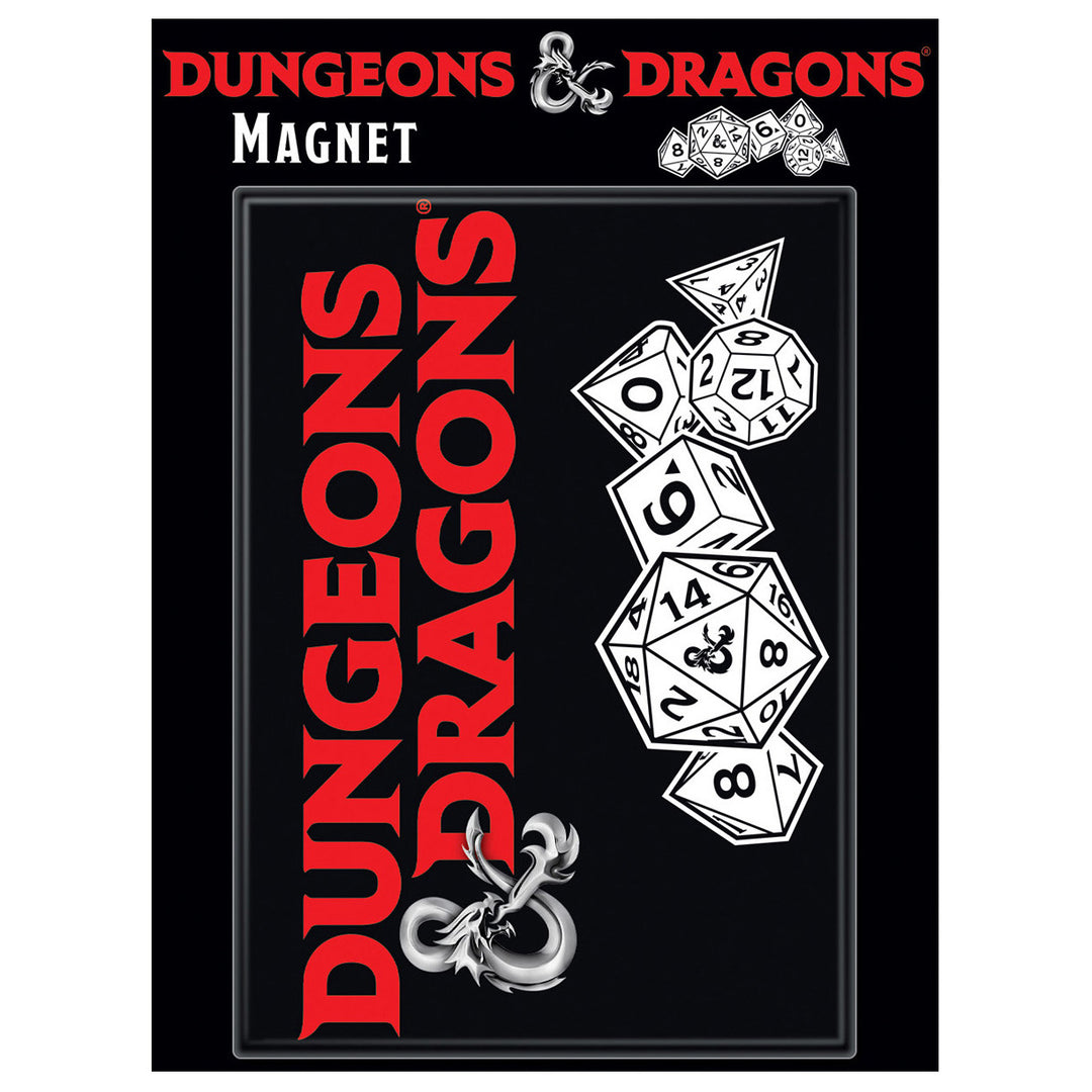 Dungeons & Dragons Logo and Dice Magnet
