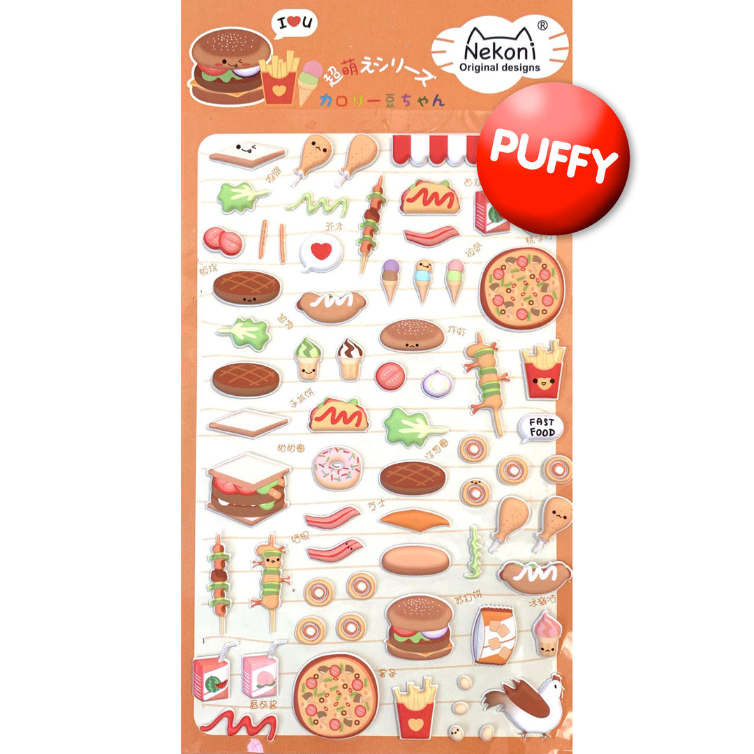 Fast Food Puffy Stickers