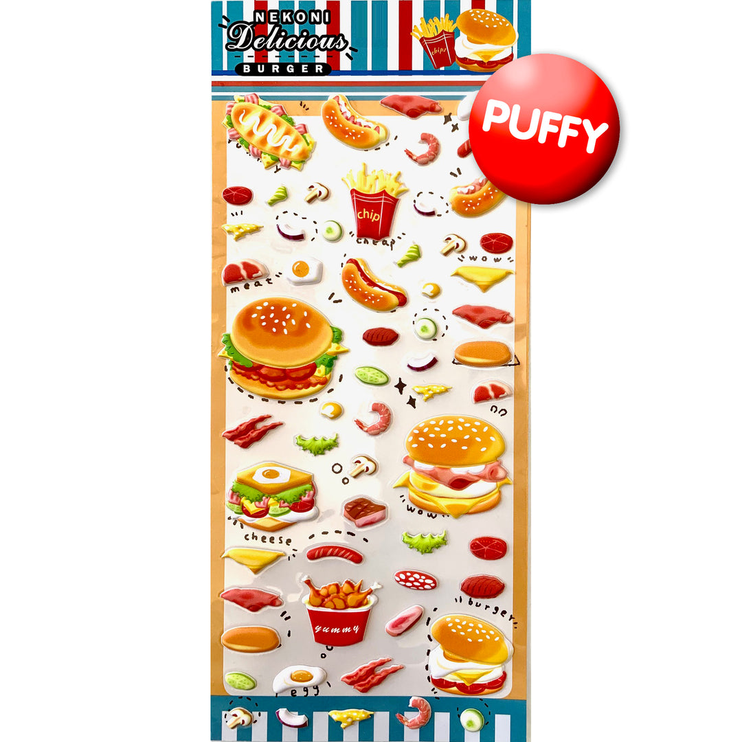 Burger Diner Puffy Stickers
