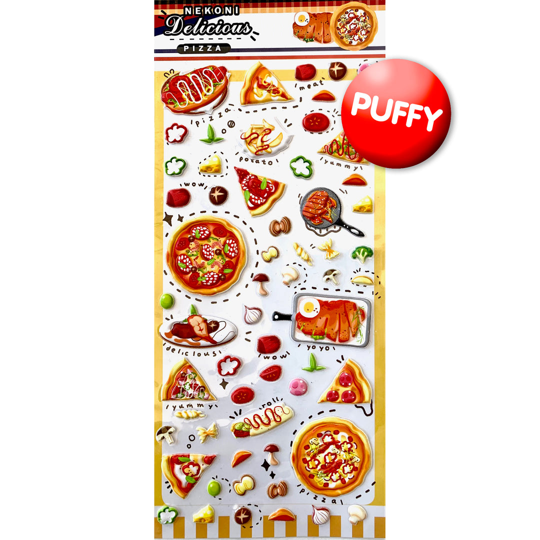 Pizza Puffy Stickers