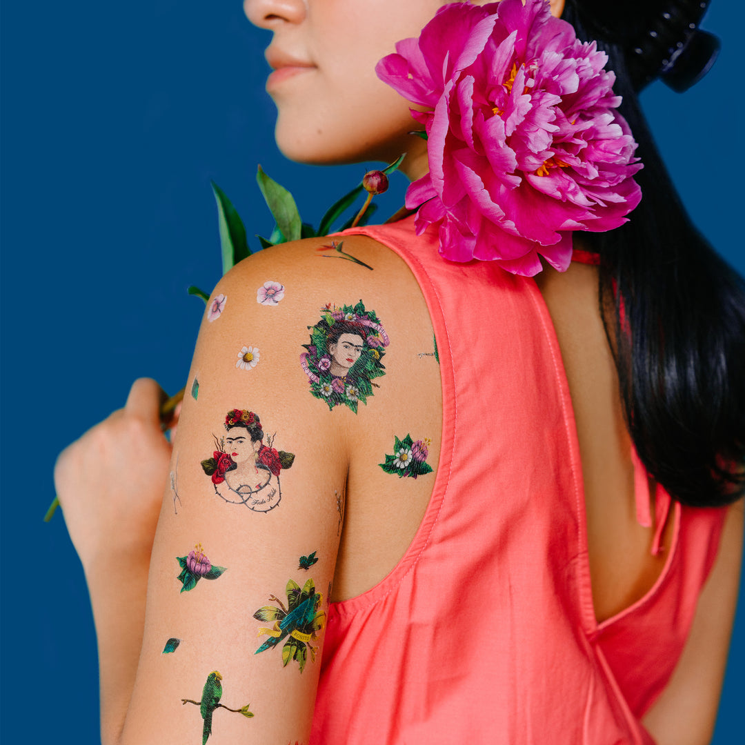 Frida Kahlo Frida's Garden Tattly Temporary Tattoos Sheets