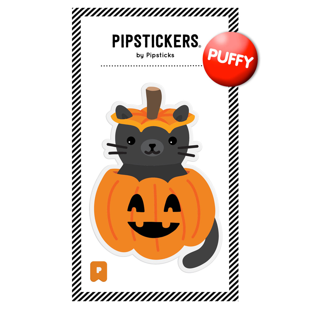 Big Puffy Cat-o-Lantern Sticker