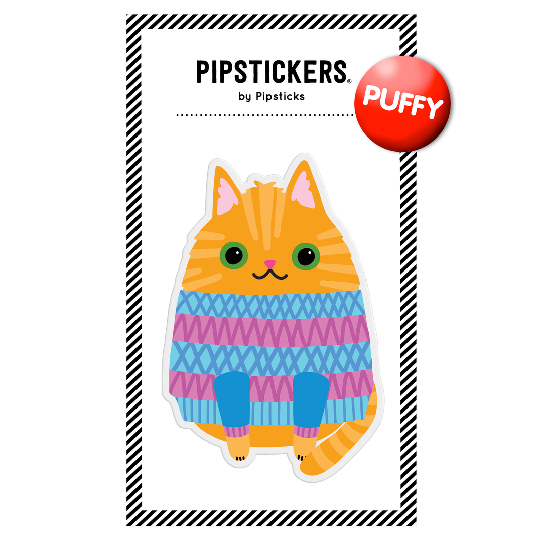 Big Puffy Cozy Cat Sticker