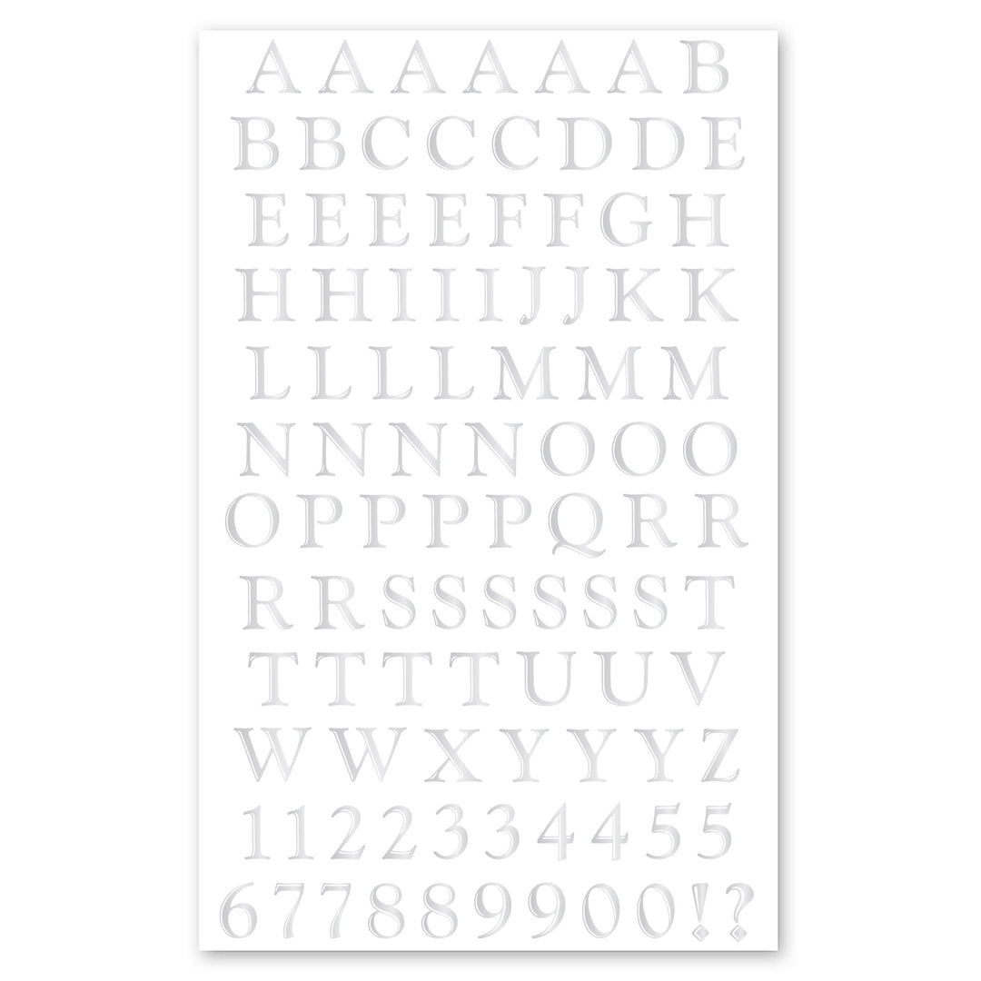 Silver Alphabet Stickers