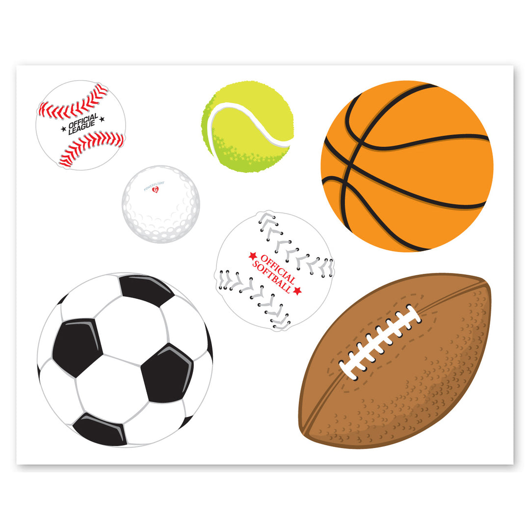 Various Sports Athletic Balls Stickers