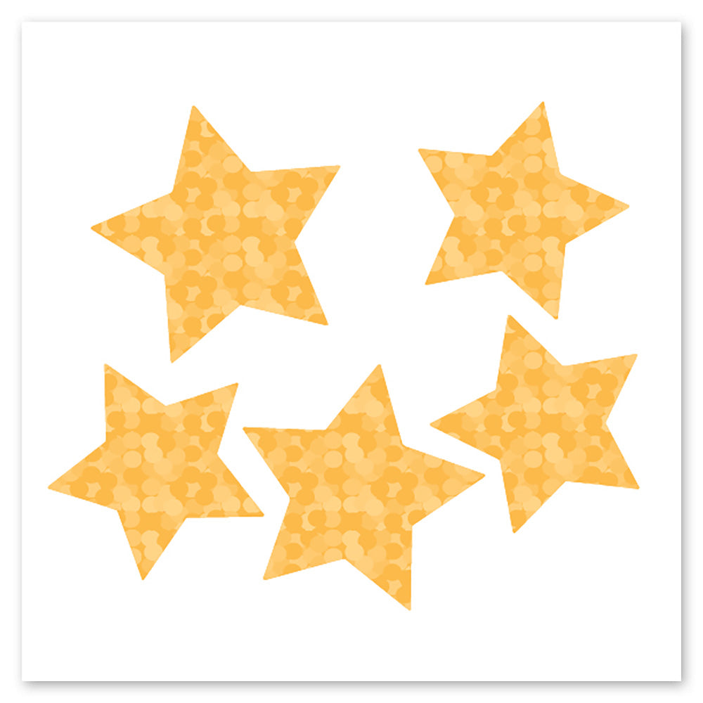 Micro Gold & Silver Stars Sparkly Prismatic Stickers - Packaged