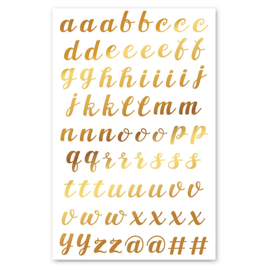 Script Alphabet Stickers, Gold – Sticker Planet