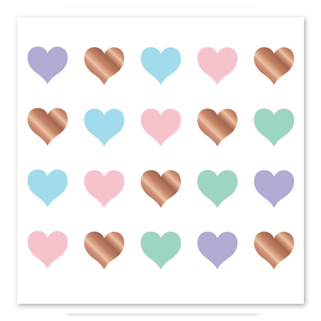 Rose Gold Micro Hearts Stickers