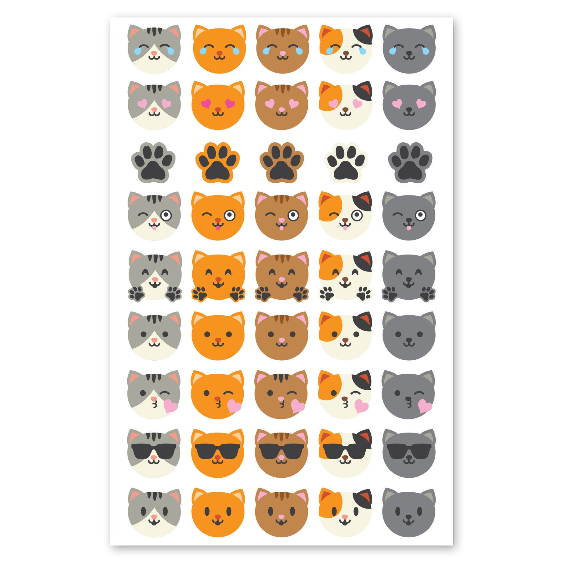Cat Sticker Page Cats Stickers, Cat Faces & Kittens | Sticker Planet