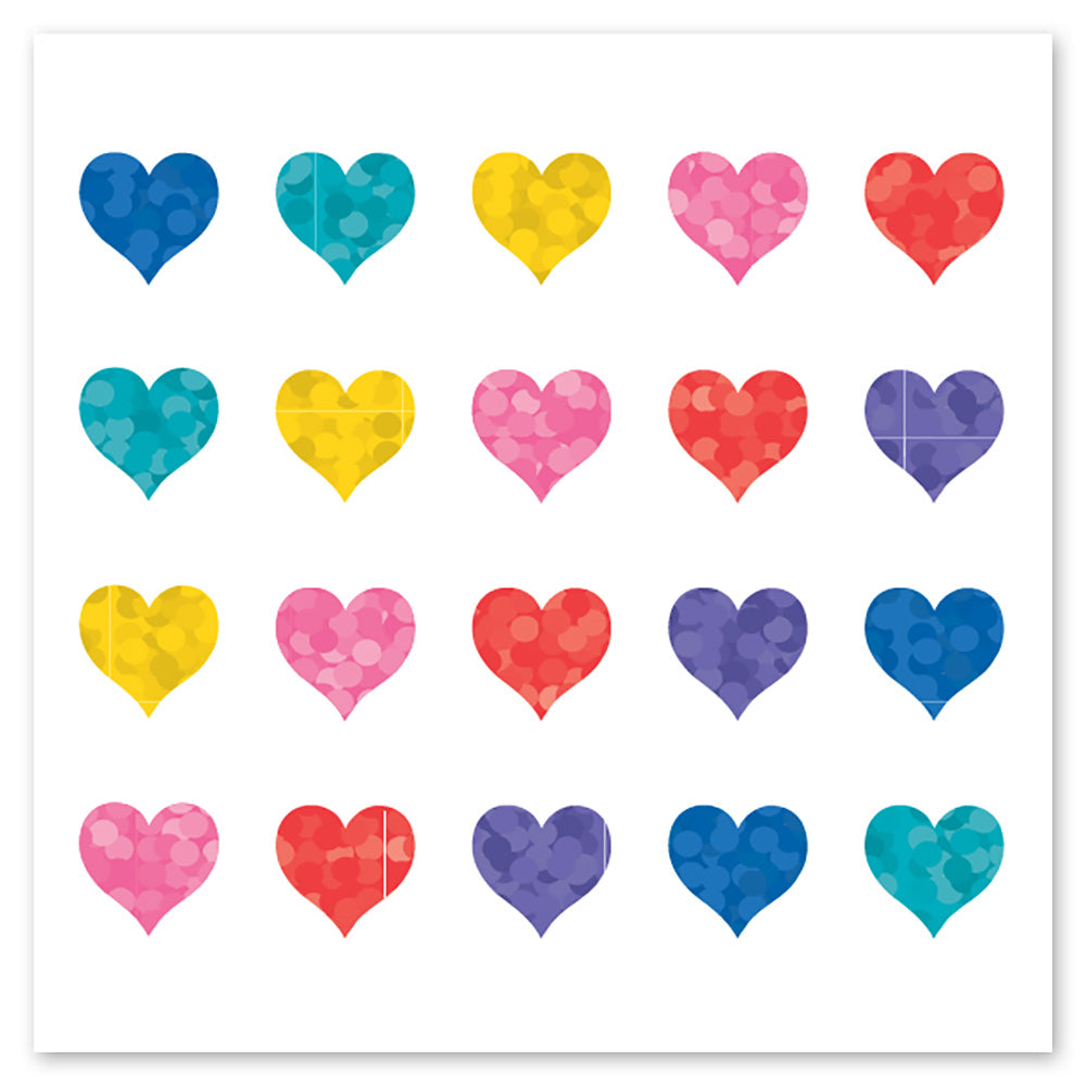 Multicolor Sparkle Micro Hearts Stickers