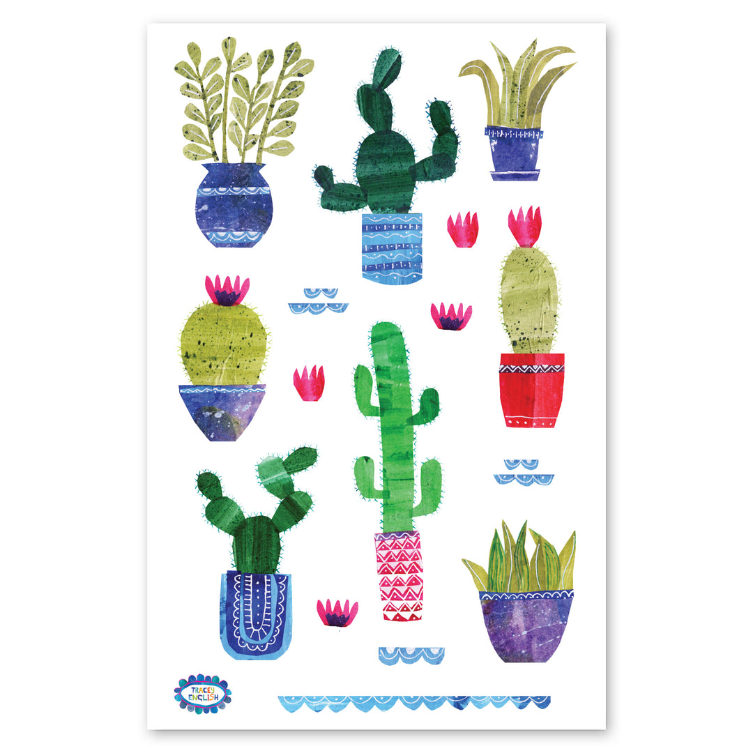 Collage-style Cacti Stickers