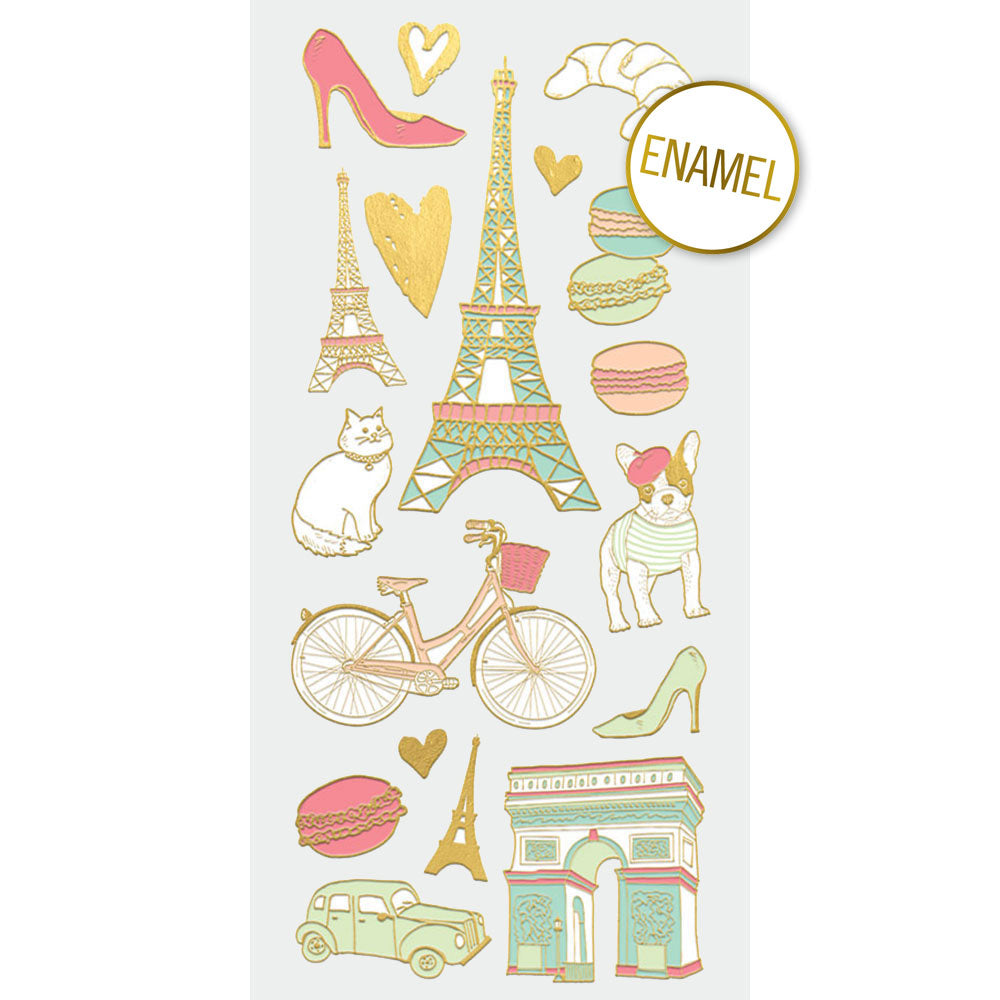 Paris Faux Enamel Stickers