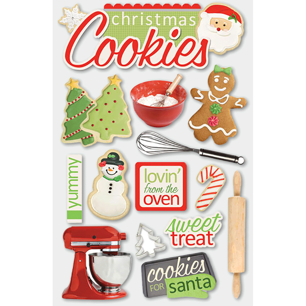 Christmas Cookies 3-D Stickers