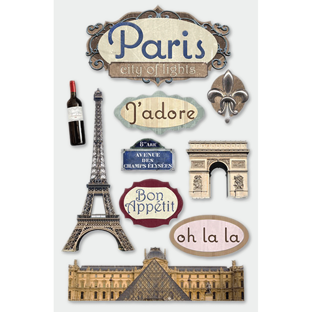 Paris 3-D Stickers