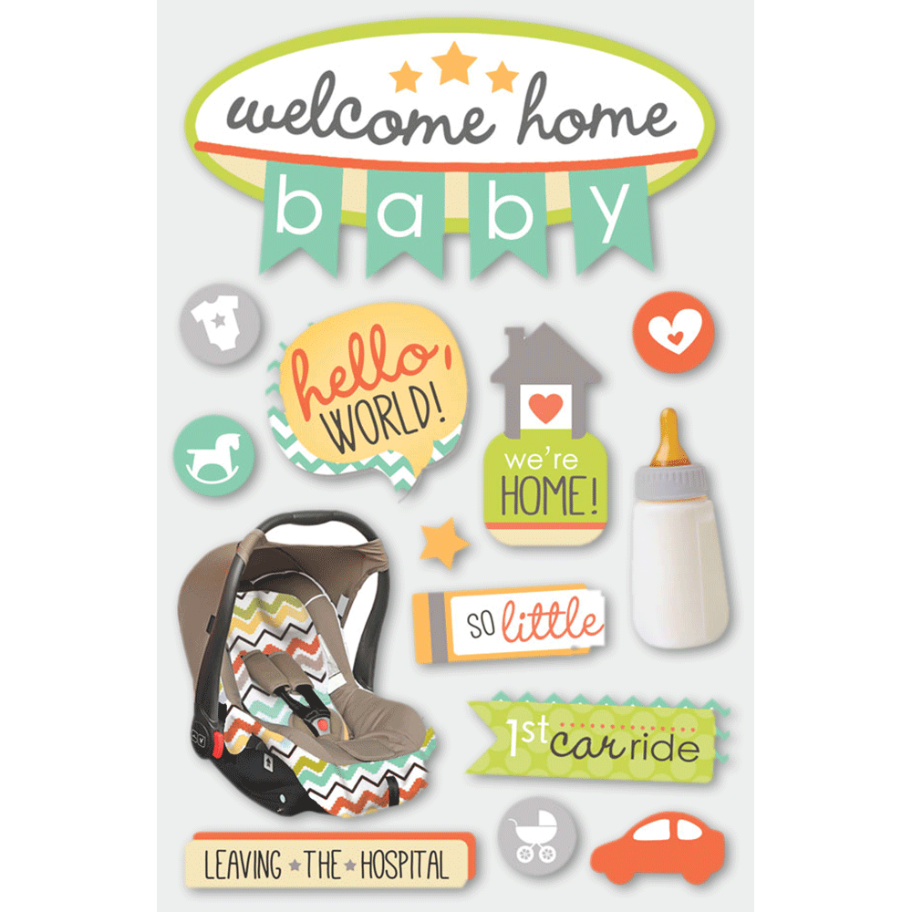 Welcome Home Baby 3-D Stickers