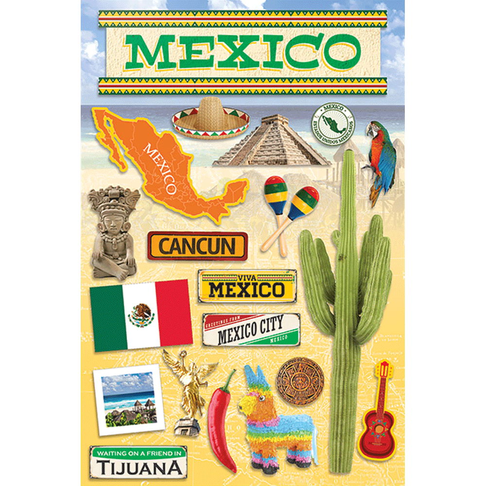 Mexico Dimensional Stickers