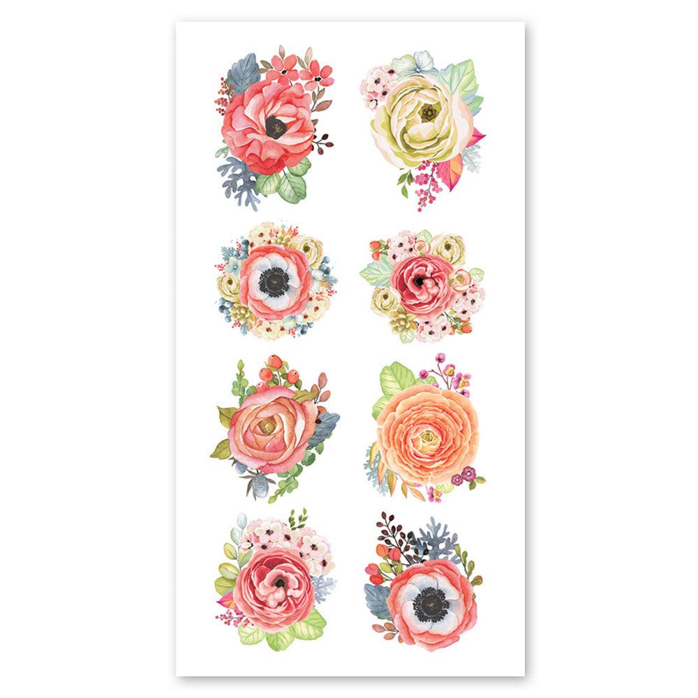 Peach Poppies Stickers