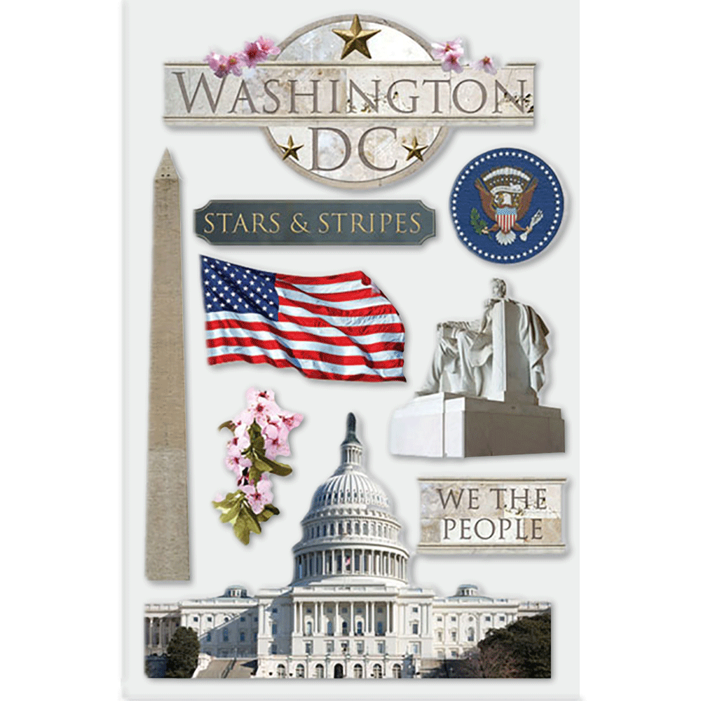 Washington DC 3-D Stickers