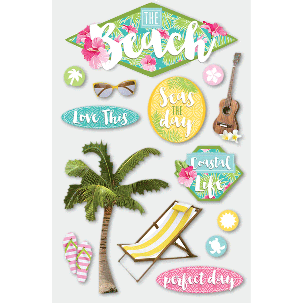 The Beach 3-D Stickers