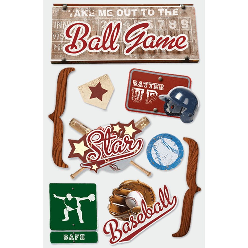 Baseball 3-D Stickers