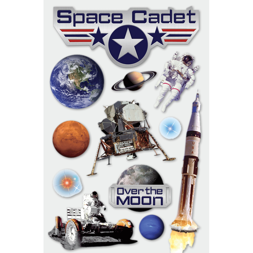 Space Cadet 3-D Stickers
