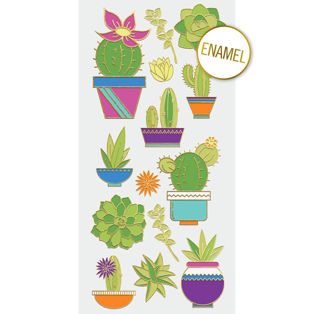 Succulents Faux Enamel Stickers